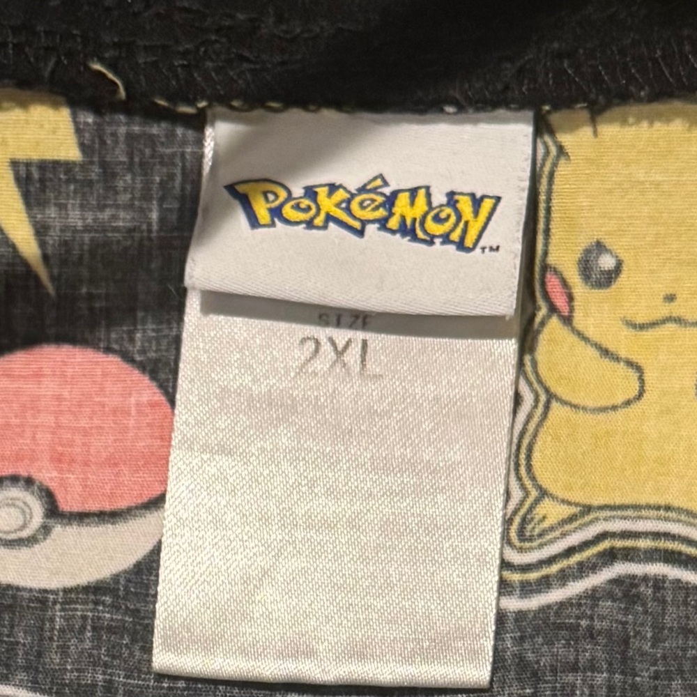 Black Pokemon Pikachu Scrub Top 2XL - Picture 7 of 9